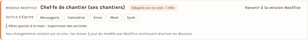 La fiche du modèle Chef·fe de chantier (ses chantiers)