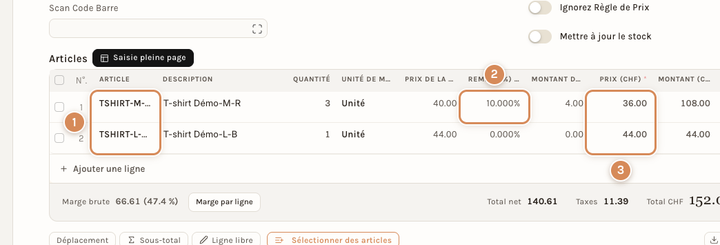 Une remise de 10 % sur la ligne de 3 pièces