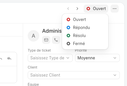 Les états d'un ticket