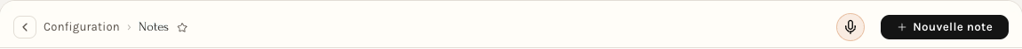 Le haut de la page Notes
