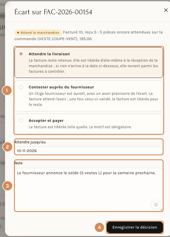 Les trois décisions possibles