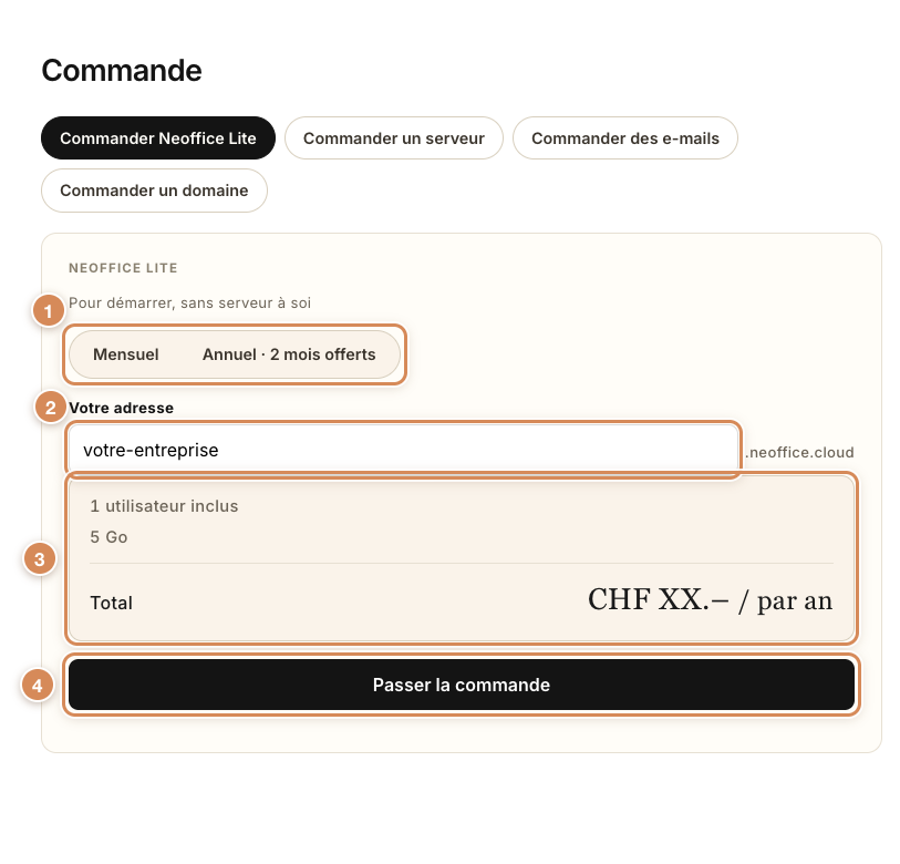 Le formulaire Neoffice Lite
