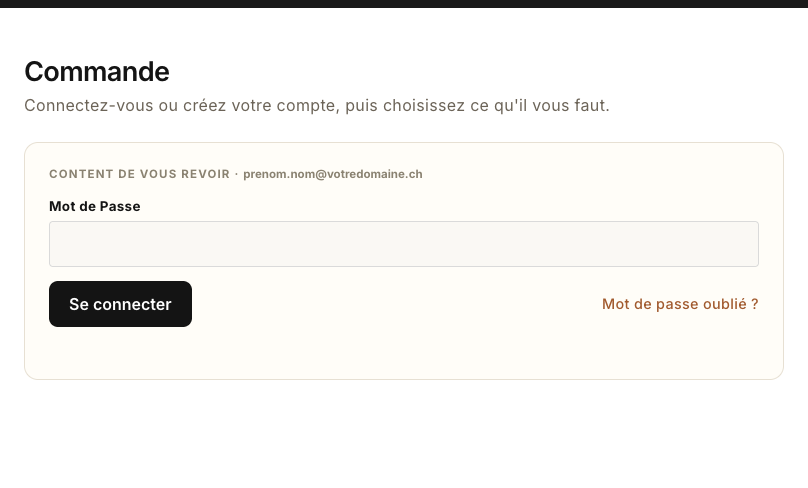 Le compte existe déjà : on demande le mot de passe