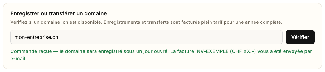 Le message qui suit la commande