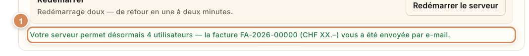 Le message qui suit une commande d'utilisateur