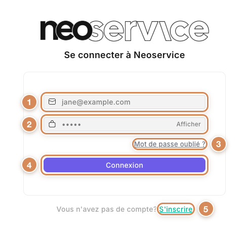 L'écran de connexion de l'espace client