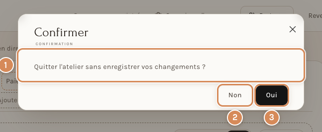 La question posée en quittant l'atelier avec des changements