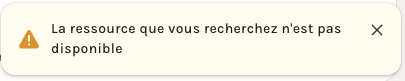 Le message affiché quand une page n'est pas ouverte à ce compte