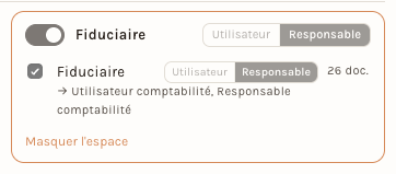 La carte Fiduciaire du même modèle : Utilisateur comptabilité et Responsable comptabilité