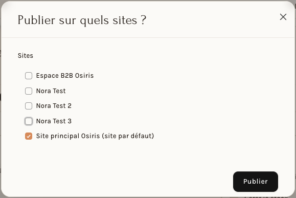 Le choix des sites où publier l'article du cours