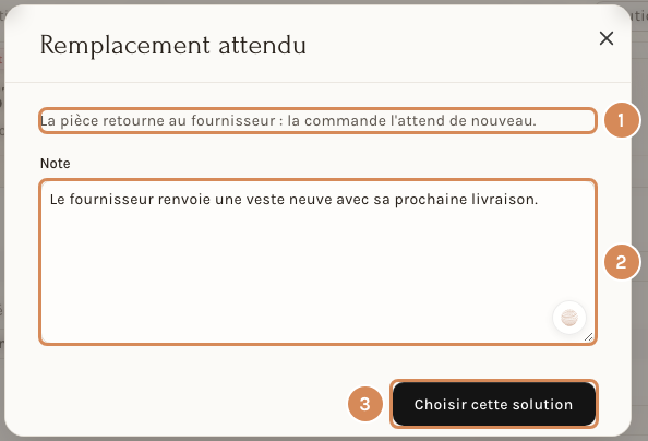 La fenêtre d'une solution
