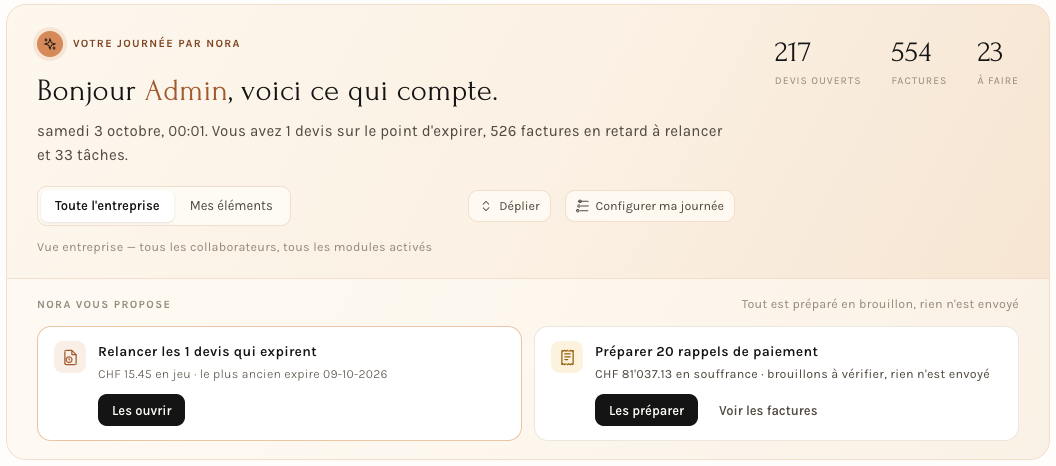 Votre journée par Nora : le résumé, les chiffres et ce que Nora propose