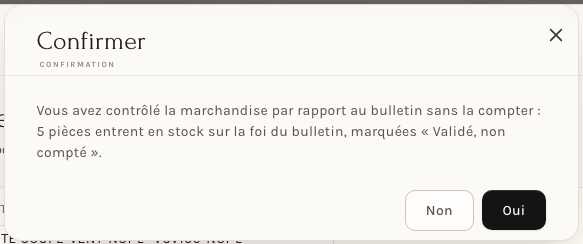 La confirmation d'une réception sur la foi du bulletin