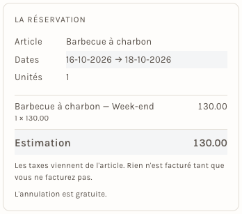 Le récapitulatif du comptoir : un week-end de barbecue au forfait