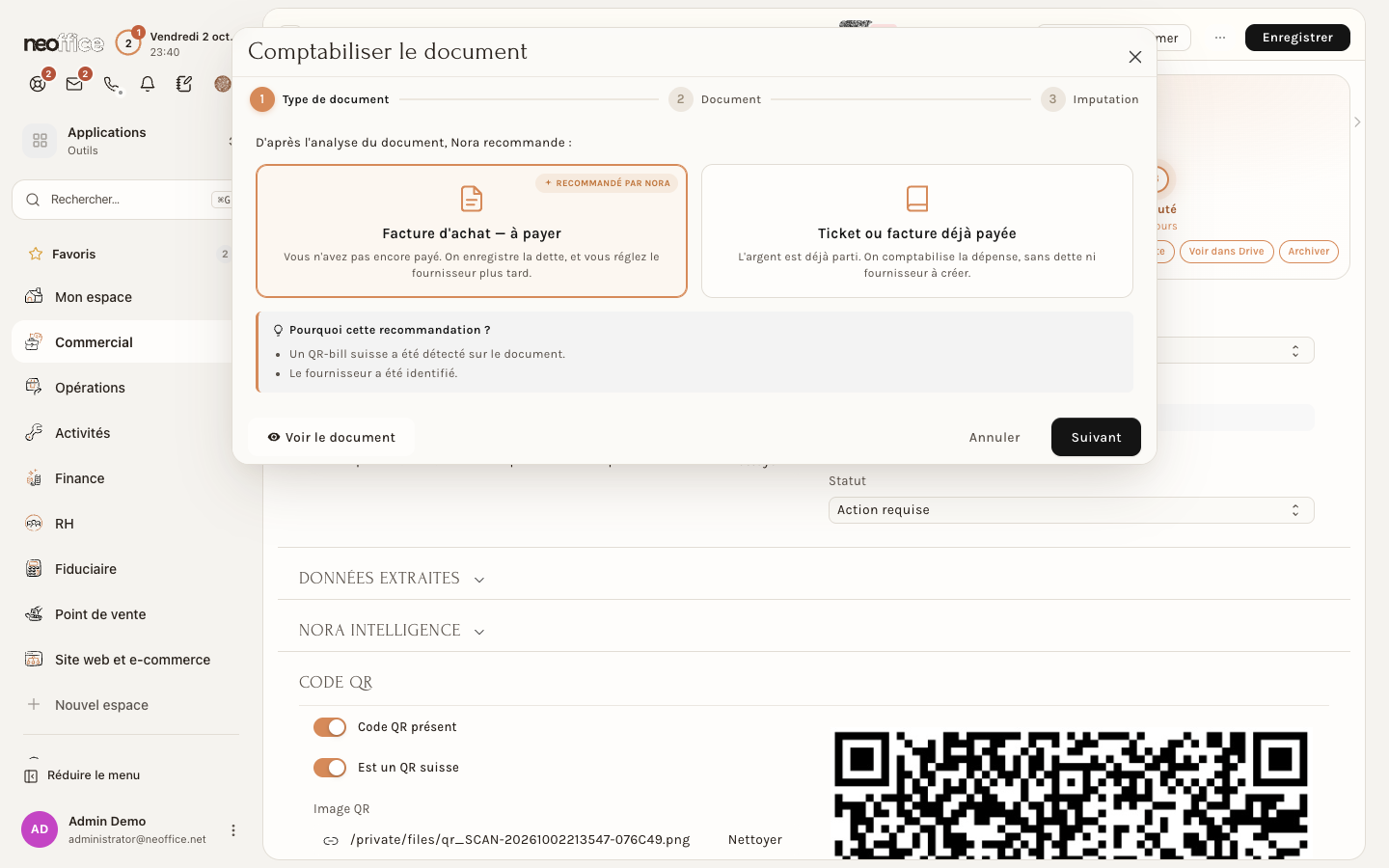 Étape 1 : le type de document