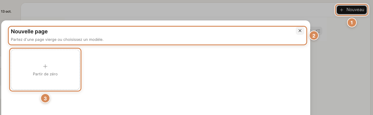 La fenêtre Nouvelle page du Builder
