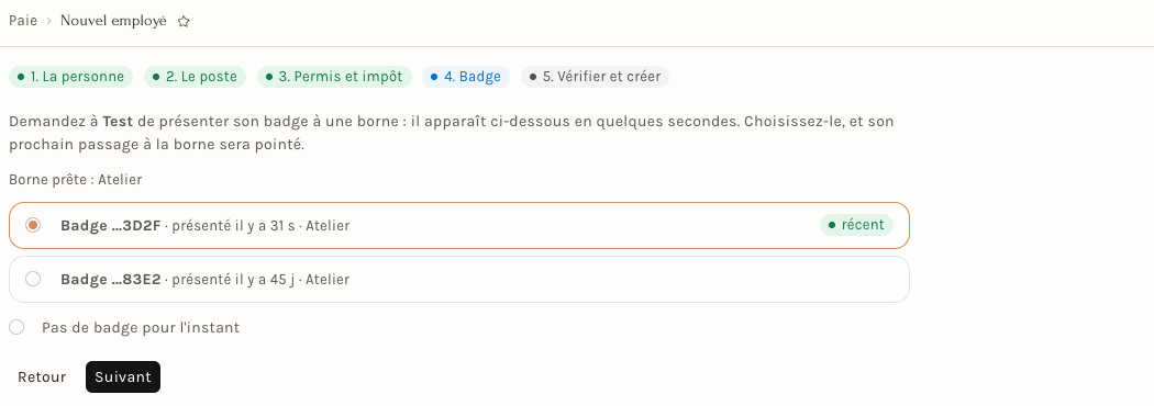 Le badge
