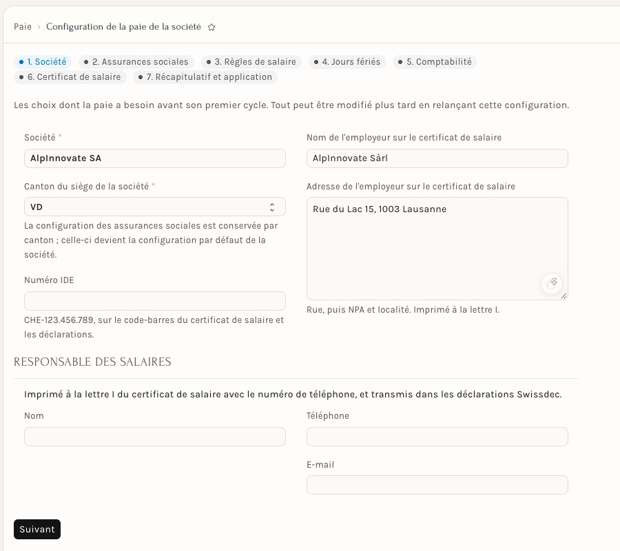 Étape 1 : la société