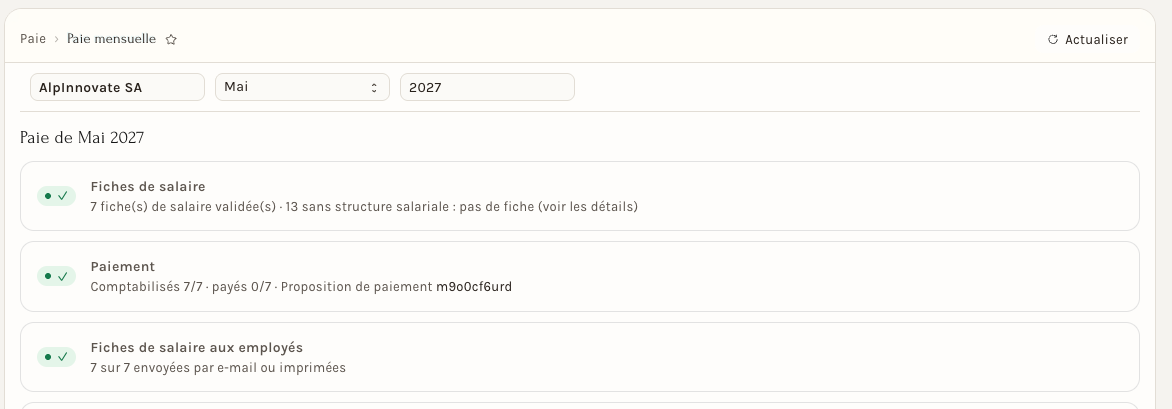 Un mois terminé
